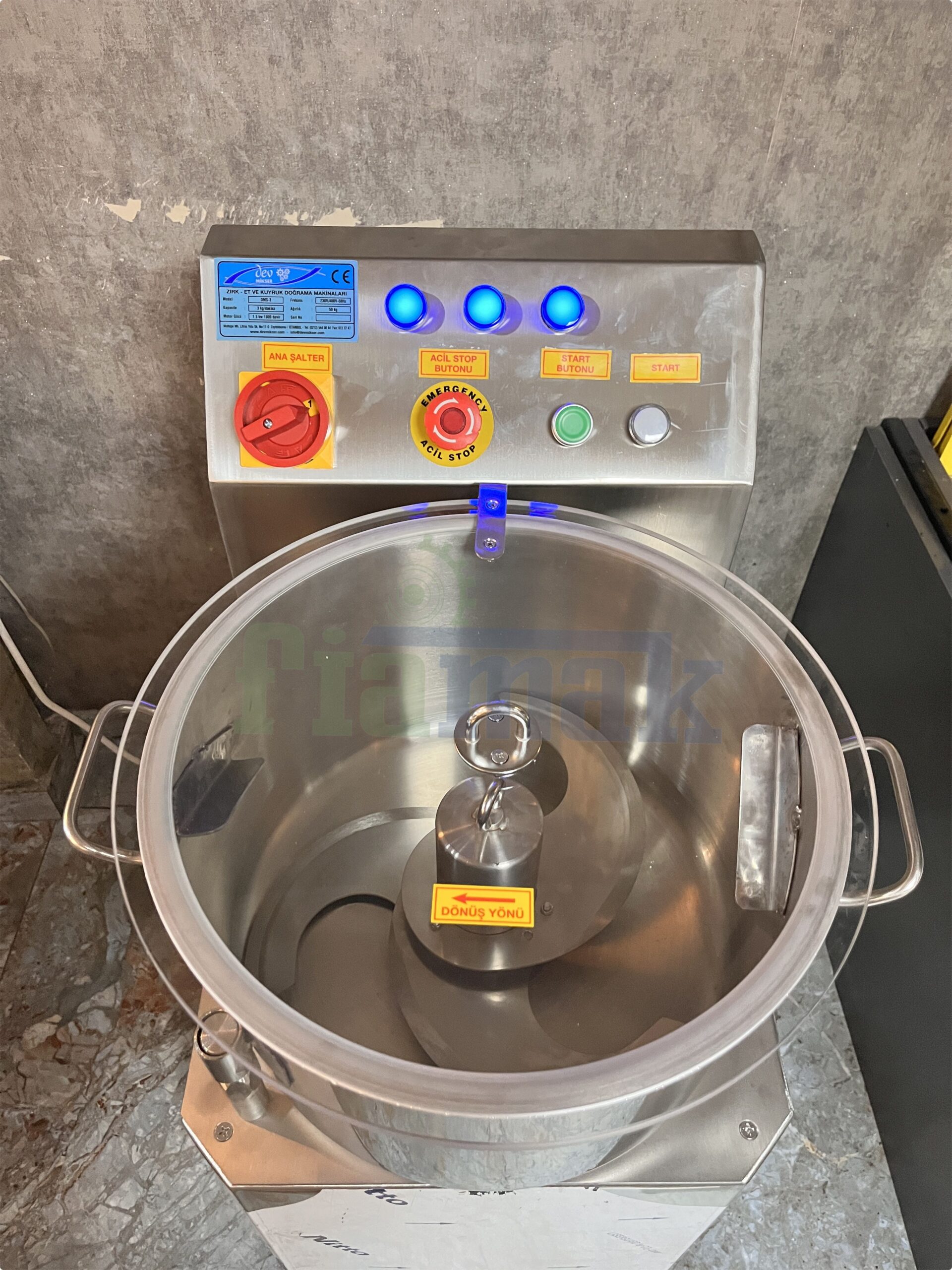 Dev Mikser 3 Bıçaklı Zırh Makinesi - Sebze Doğrama - Kıyma Zırh Makinesi 15 Litre - Görsel 7