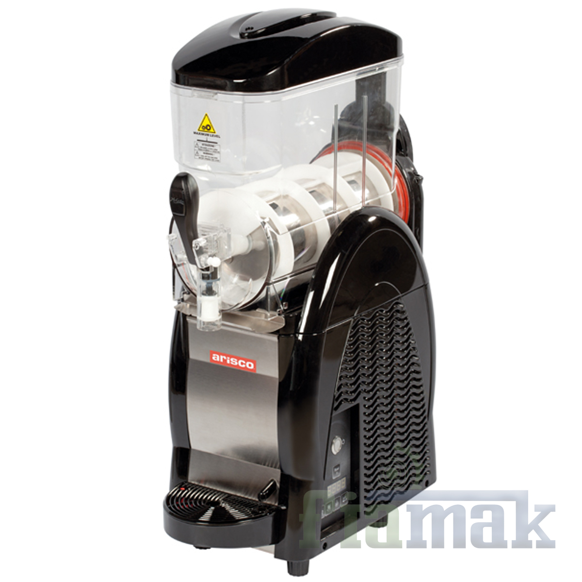 Arisco Slush Granita Karlı Buzlu Makinesi Granita1S – 12L Polikarbon Hazne, LED Aydınlatmalı Kapak, Paslanmaz Çelik Gövde