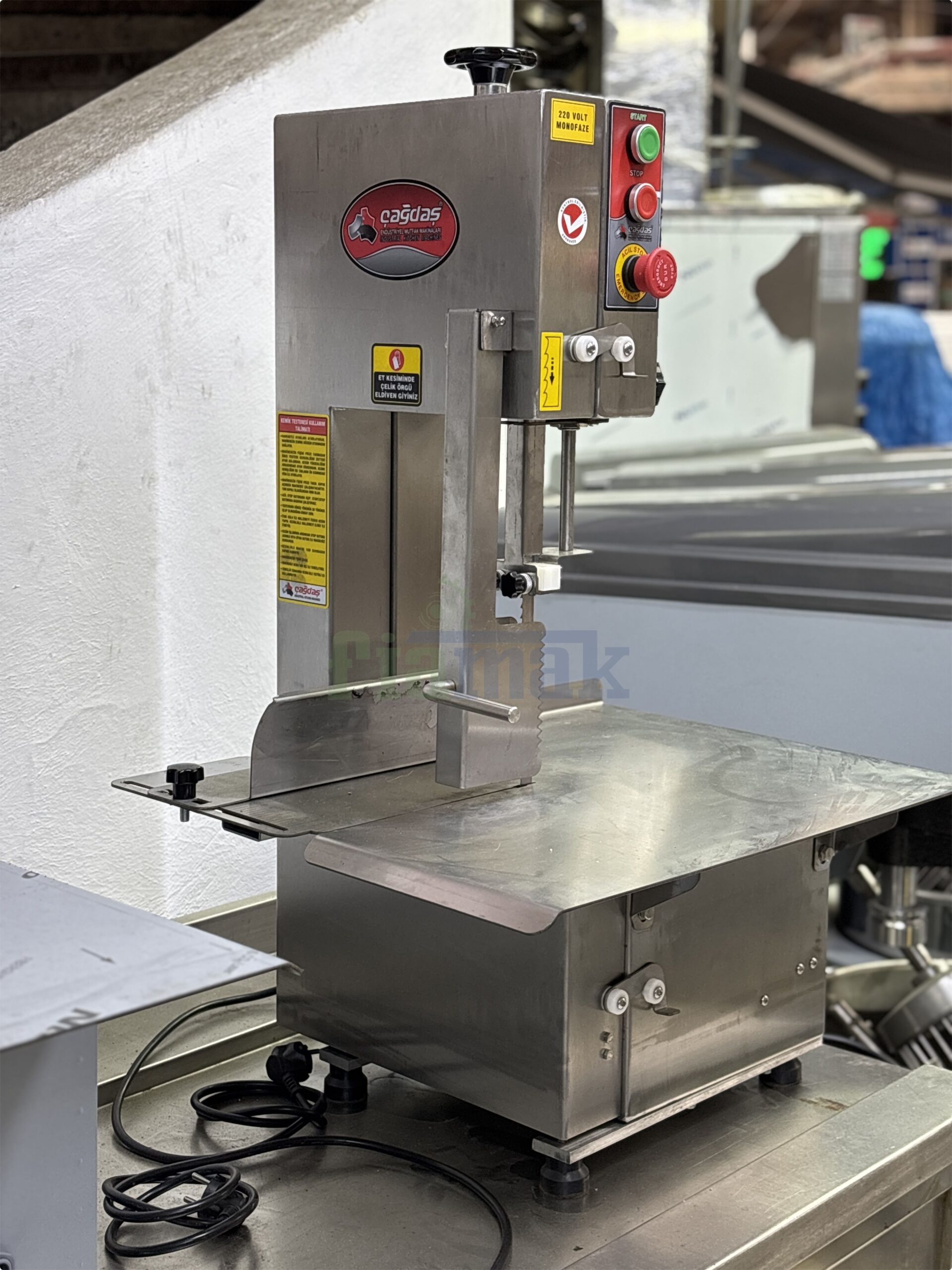 Çağdaş Şerit Et Kemik Testeresi 380V Komple Paslanmaz - Görsel 5