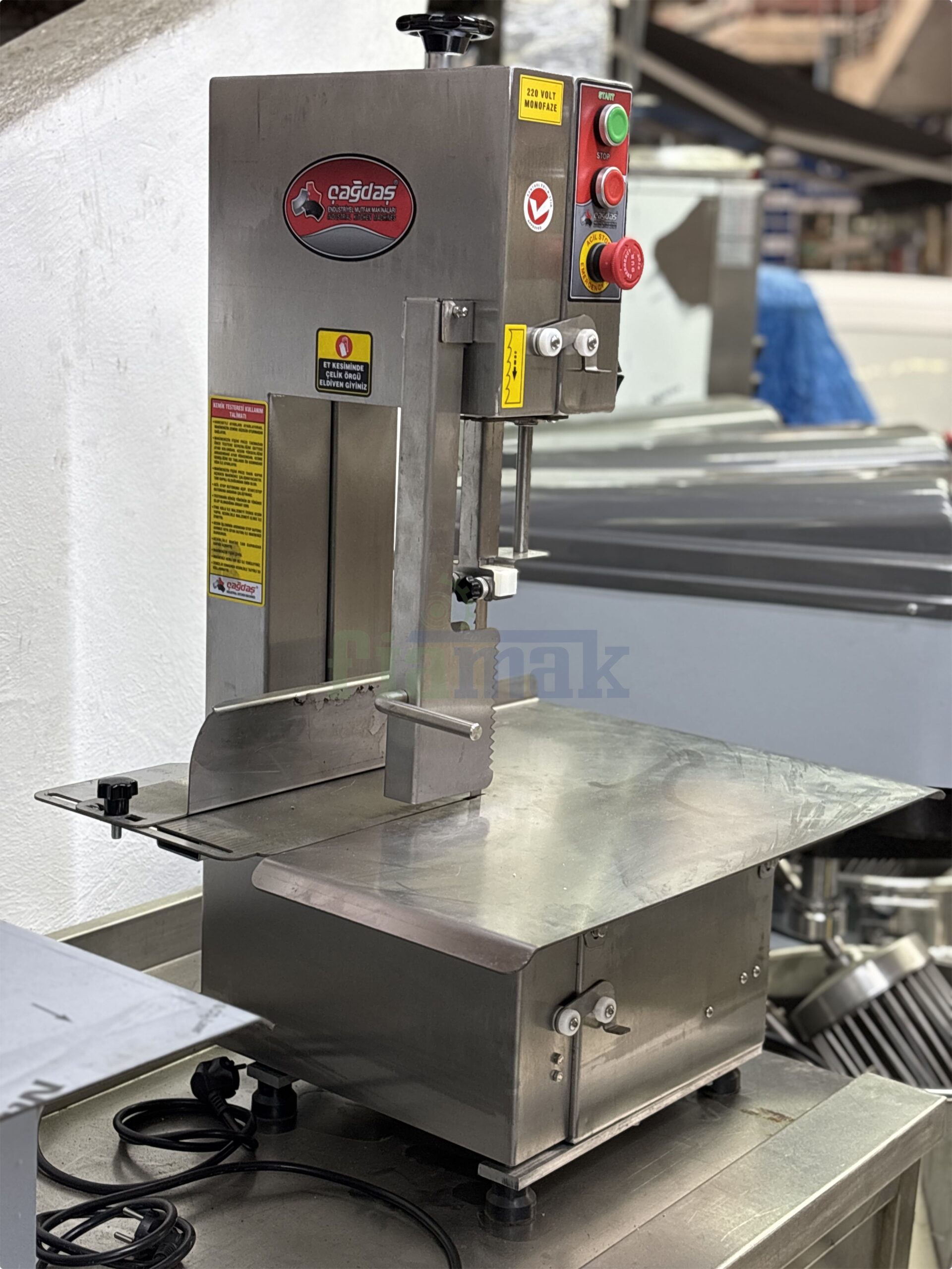 Çağdaş Şerit Et Kemik Testeresi 380V Komple Paslanmaz - Görsel 6