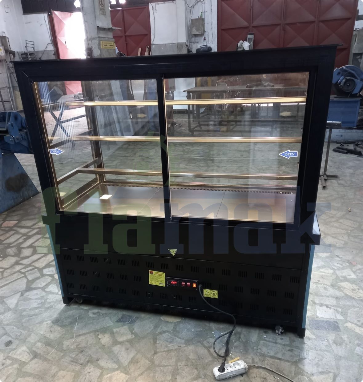 100 cm Mavi Mobilyalı Lüks Pasta Teşhir Dolabı (Dinamik Soğutma ve LED) - Görsel 4