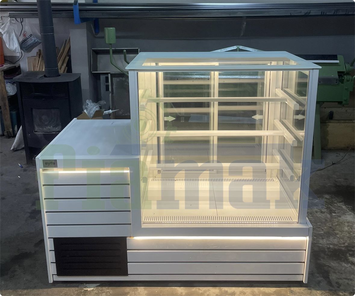 Fiamak Bankolu Pasta Teşhir Dolabı 130 CM - Görsel 3